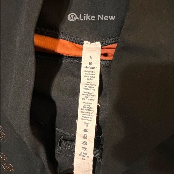 Lululemon Mapped Out High-Rise 28” Black Brick Camo SenseKnit Tight Sz 6 - Picture 7 of 9